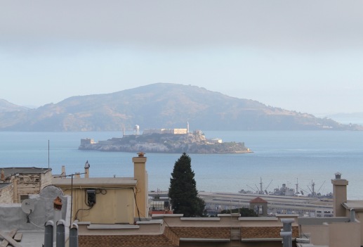 The view of Alcatraz and the Bay from Nick and Maddie's place.