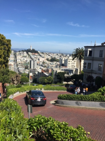 They were a couple blocks from Lombard Street, the famous crooked street.